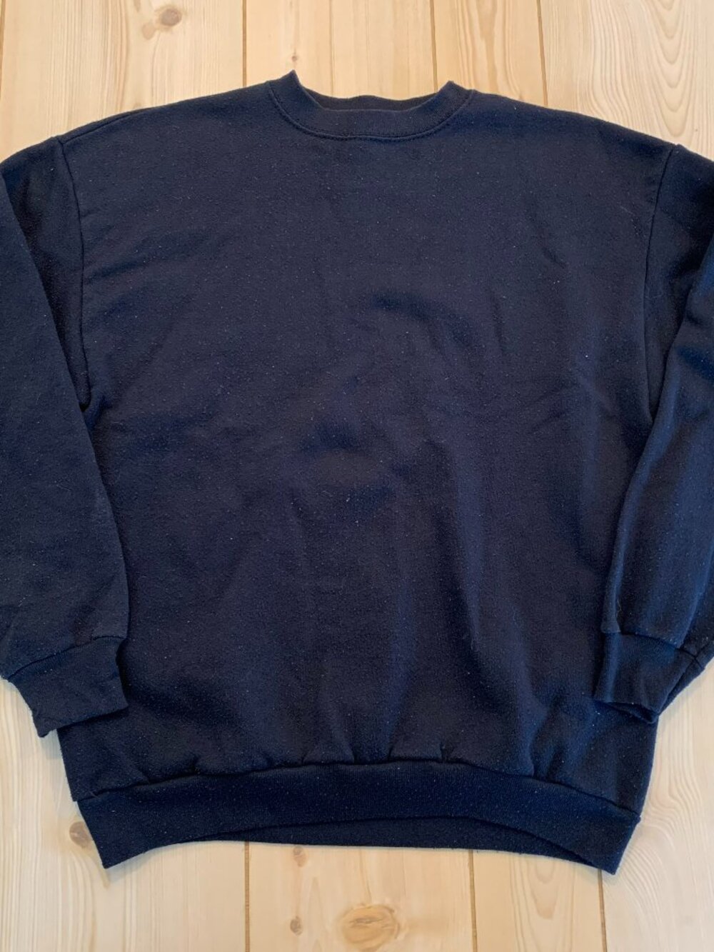 Vintage 90s Tultex Maximum Sweats Blank Solid Black Crewneck Sweatshirt Size L